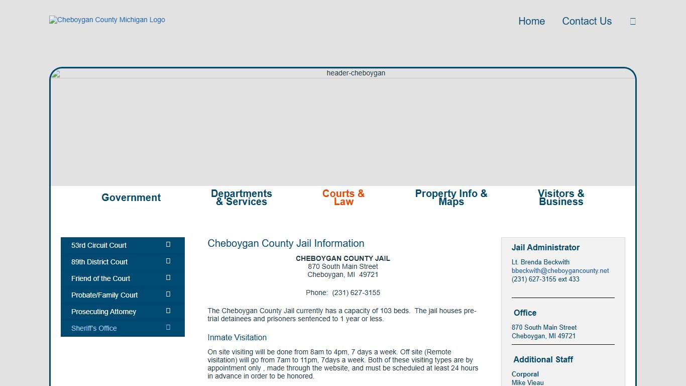 Jail Information Cheboygan County Michigan